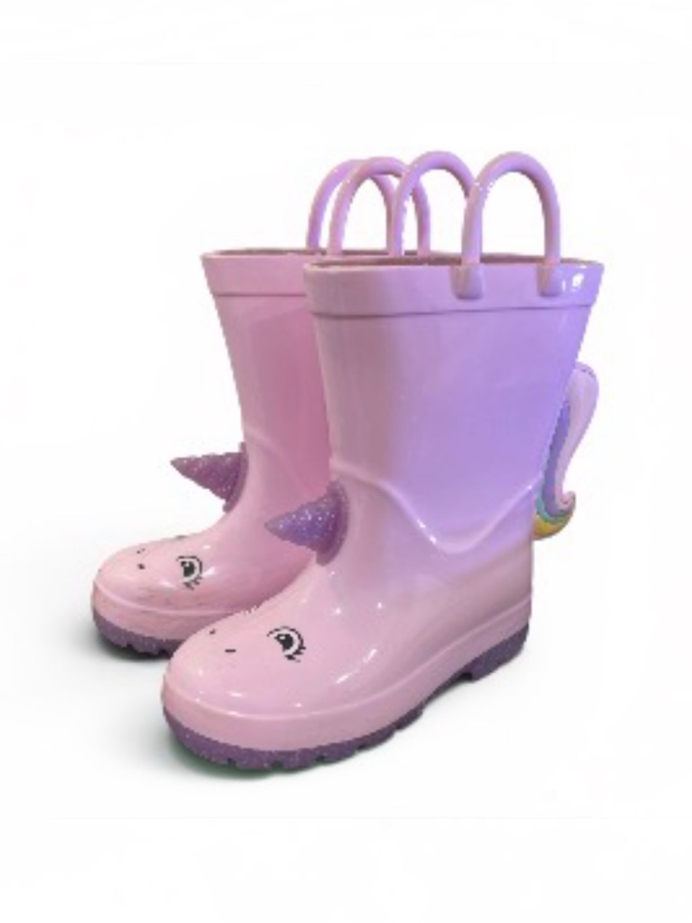 🩵4/$20 — Kids Unicorn Pink Rain Boots with Glitter Horns little kid 11